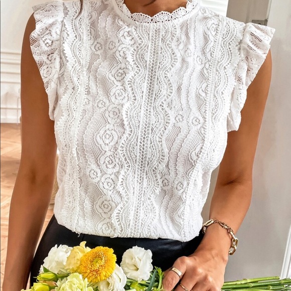 Boho Floral Mesh Lace Butterfly Sleeve Top Blouse Blue - Picture 7 of 14